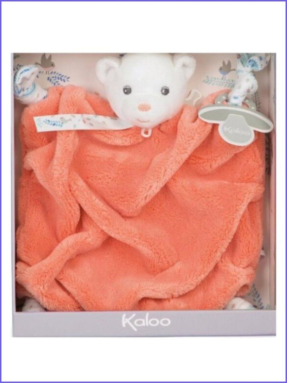 Kaloo Coral Bear Doudou /Lovey/Security blanket w/New In Gift Box 0+